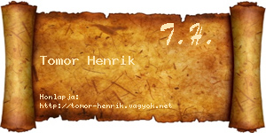 Tomor Henrik névjegykártya